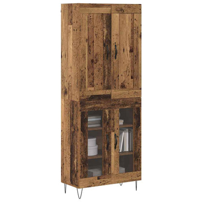 Highboard Altholz 69,5 x 34 x 180 cm Holzwerkstoff