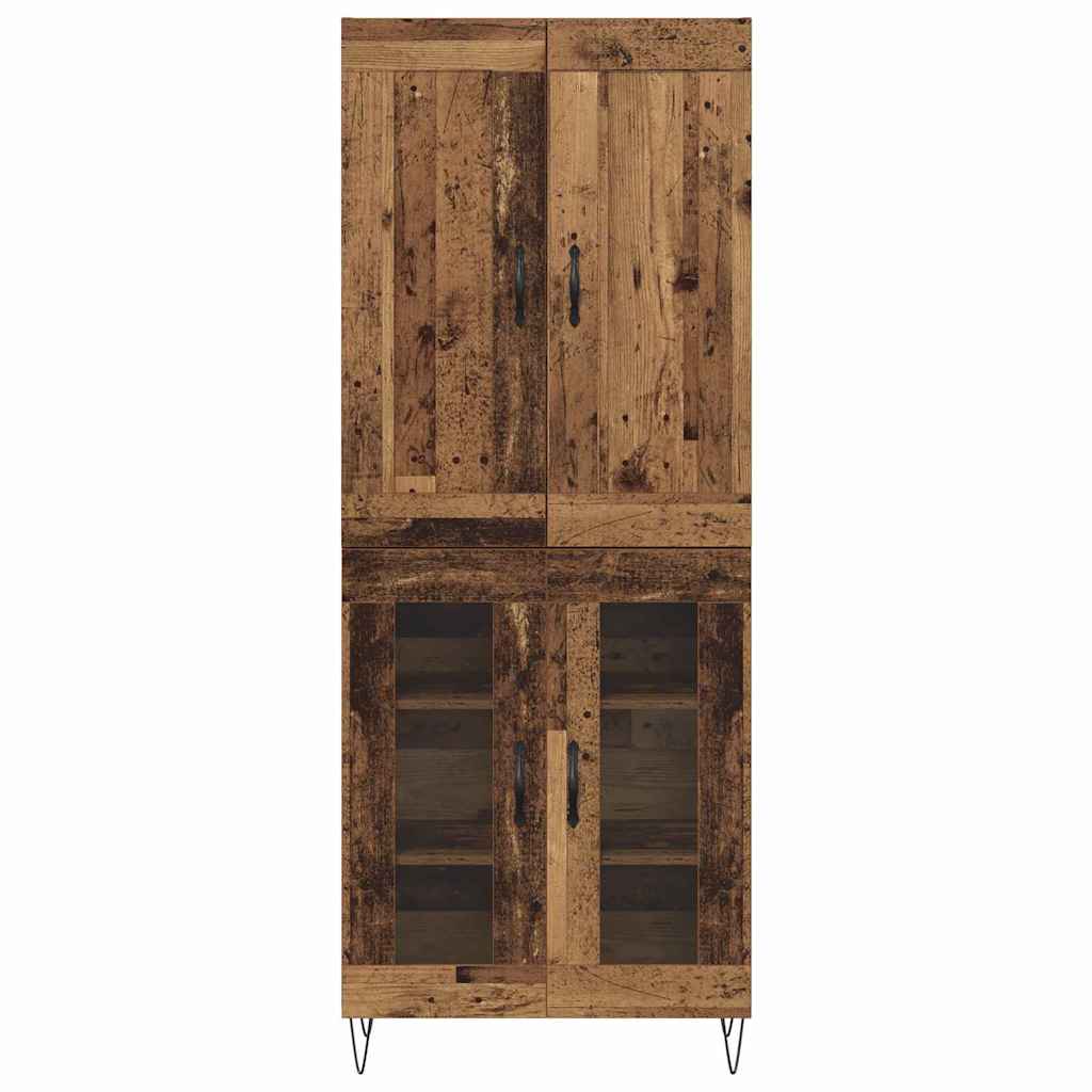 Highboard Altholz 69,5 x 34 x 180 cm Holzwerkstoff
