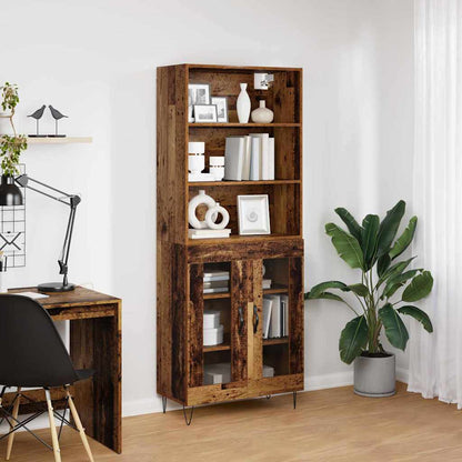 vidaXL Highboard 2 pcs Altholz Holzwerkstoff