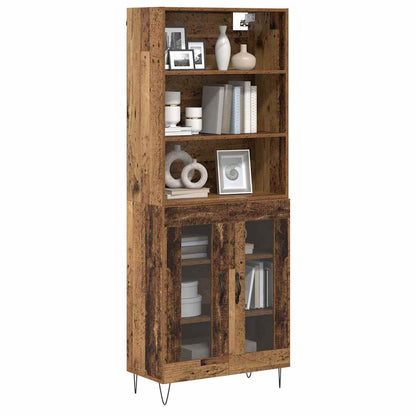 vidaXL Highboard 2 pcs Altholz Holzwerkstoff