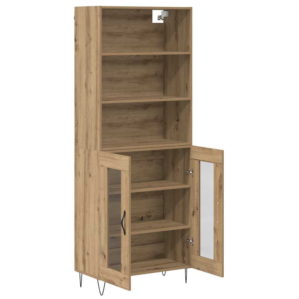 Highboard 2 pcs Artisan-Eiche Holzwerkstoff