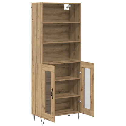 Highboard 2 pcs Artisan-Eiche Holzwerkstoff
