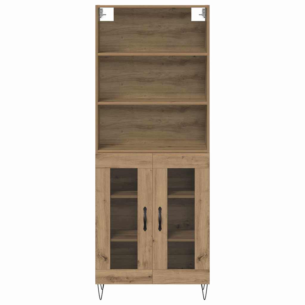 Highboard 2 pcs Artisan-Eiche Holzwerkstoff