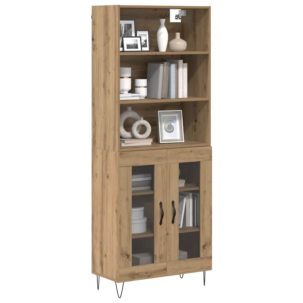 Highboard 2 pcs Artisan-Eiche Holzwerkstoff