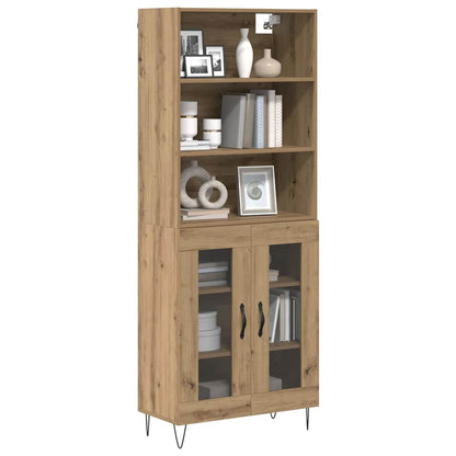 Highboard 2 pcs Artisan-Eiche Holzwerkstoff