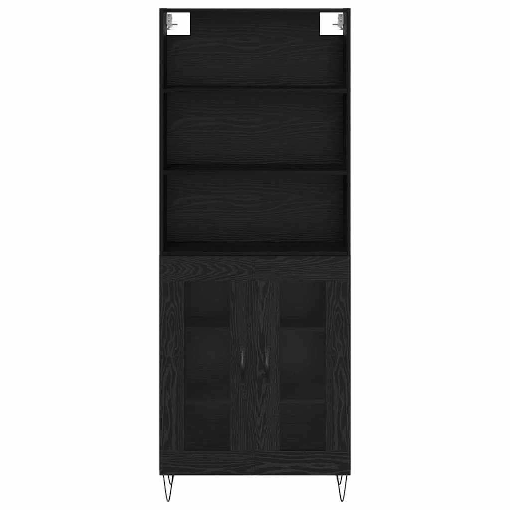Highboard 2 pcs Schwarz Eichen-Optik Holzwerkstoff