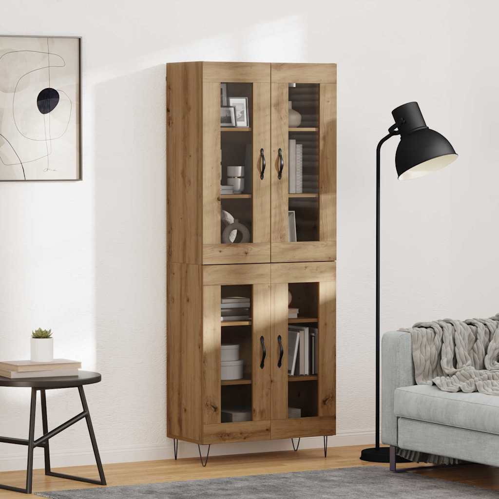vidaXL Highboard Artisan-Eiche 69,5 x 34 x 180 cm Holzwerkstoff