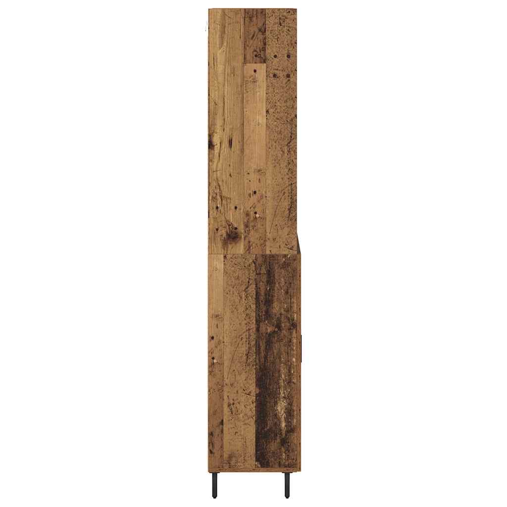 vidaXL Highboard Altholz 69,5 x 34 x 180 cm Engineered Wood und Glas