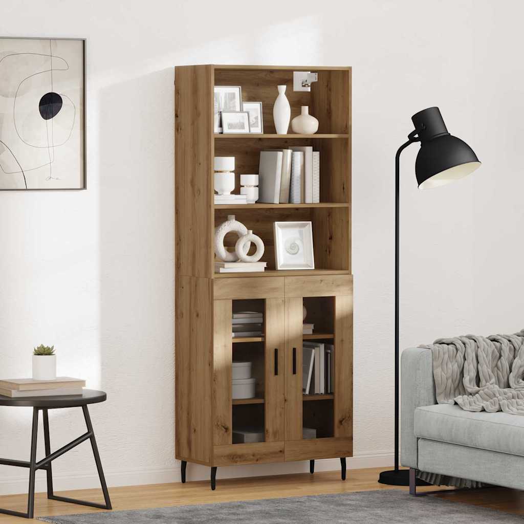 vidaXL Highboard Artisan-Eiche 69,5 x 34 x 180 cm