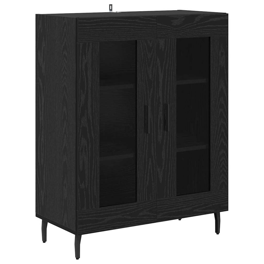 Highboard Schwarz Eichen-Optik 69,5 x 34 x 180 cm