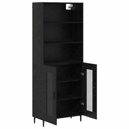 Highboard Schwarz Eichen-Optik 69,5 x 34 x 180 cm