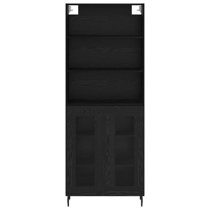 Highboard Schwarz Eichen-Optik 69,5 x 34 x 180 cm