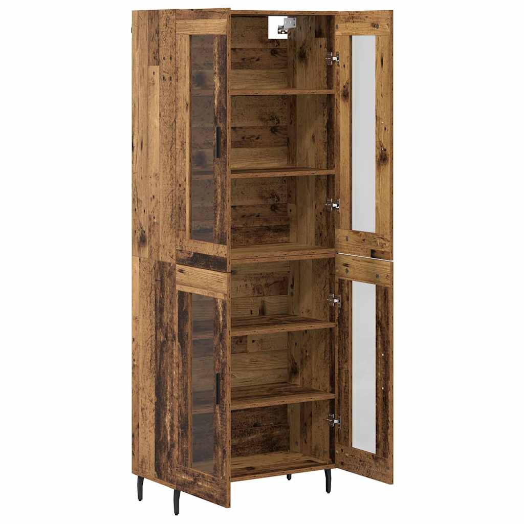 vidaXL Highboard 2 pcs Altholz Engineered Wood und Glas