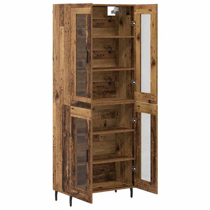 vidaXL Highboard 2 pcs Altholz Engineered Wood und Glas