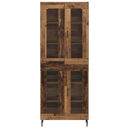 vidaXL Highboard 2 pcs Altholz Engineered Wood und Glas