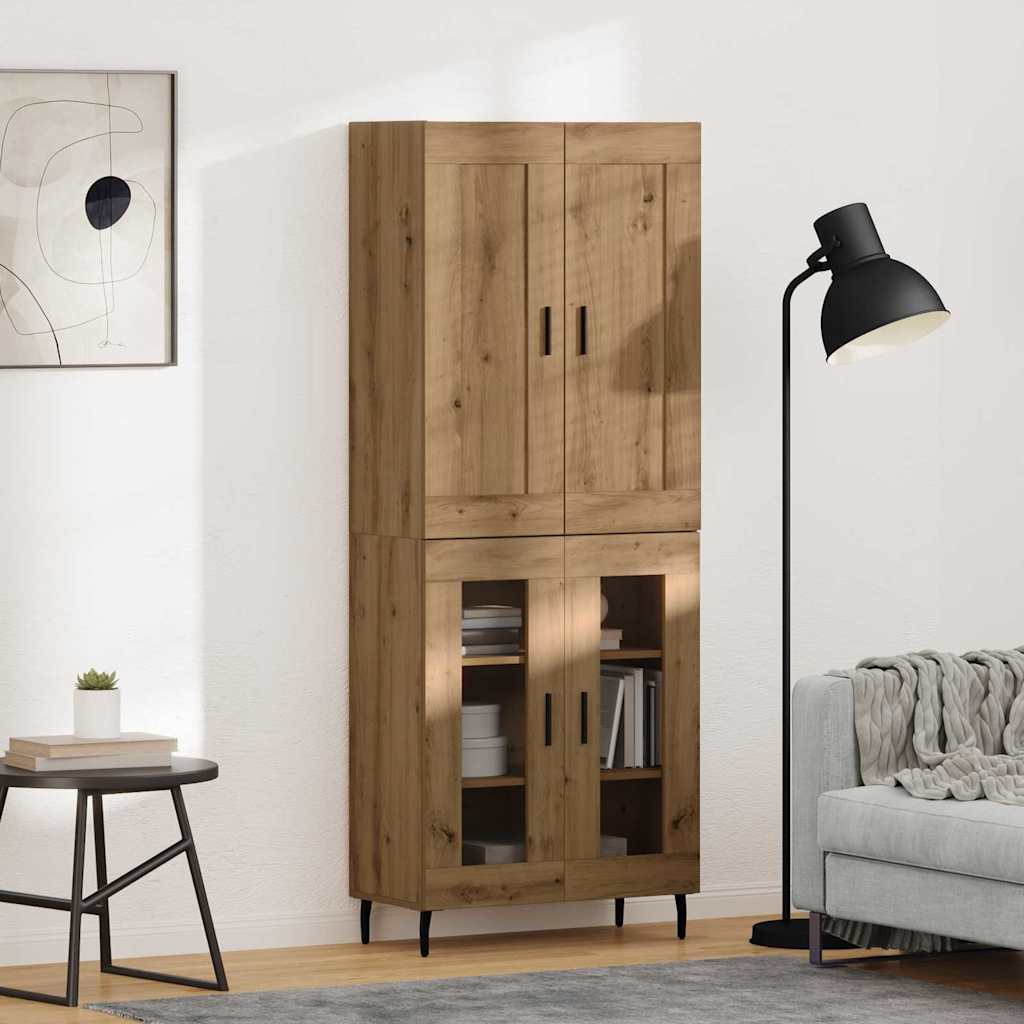 vidaXL Highboard 2 pcs Artisan-Eiche Holzwerkstoff