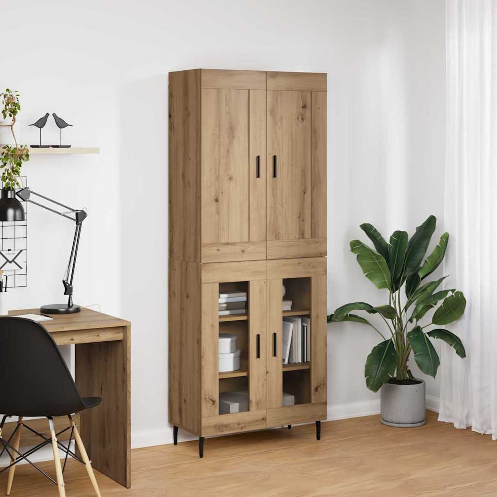 vidaXL Highboard 2 pcs Artisan-Eiche Holzwerkstoff