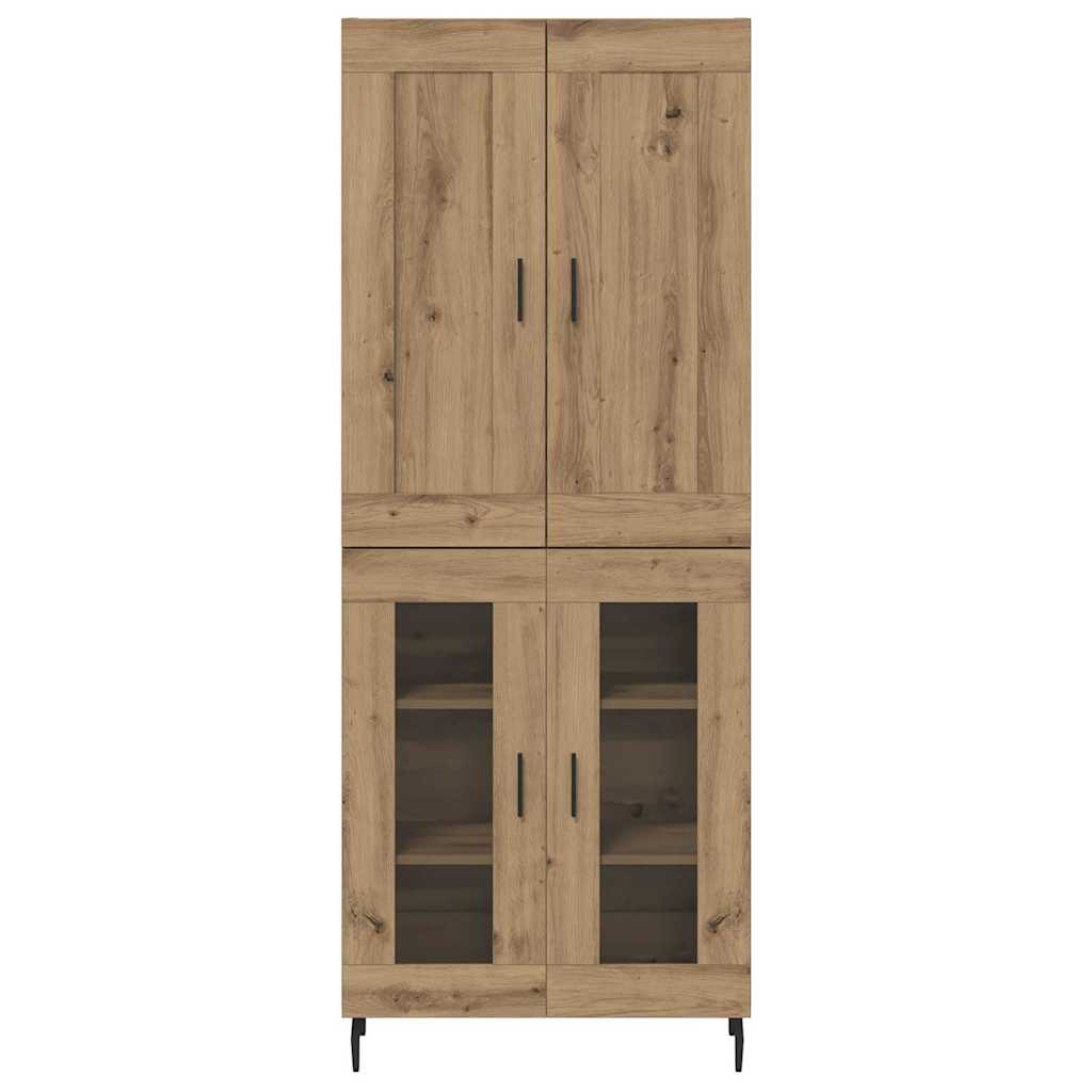 vidaXL Highboard 2 pcs Artisan-Eiche Holzwerkstoff