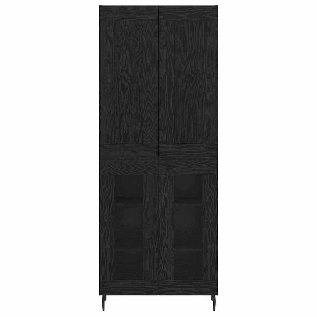 Highboard 2 pcs Schwarz Eichen-Optik Holzwerkstoff