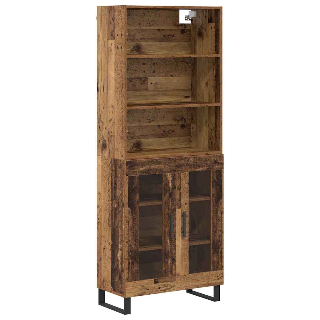 Highboard Altholz 69,5 x 34 x 180 cm Holzwerkstoff