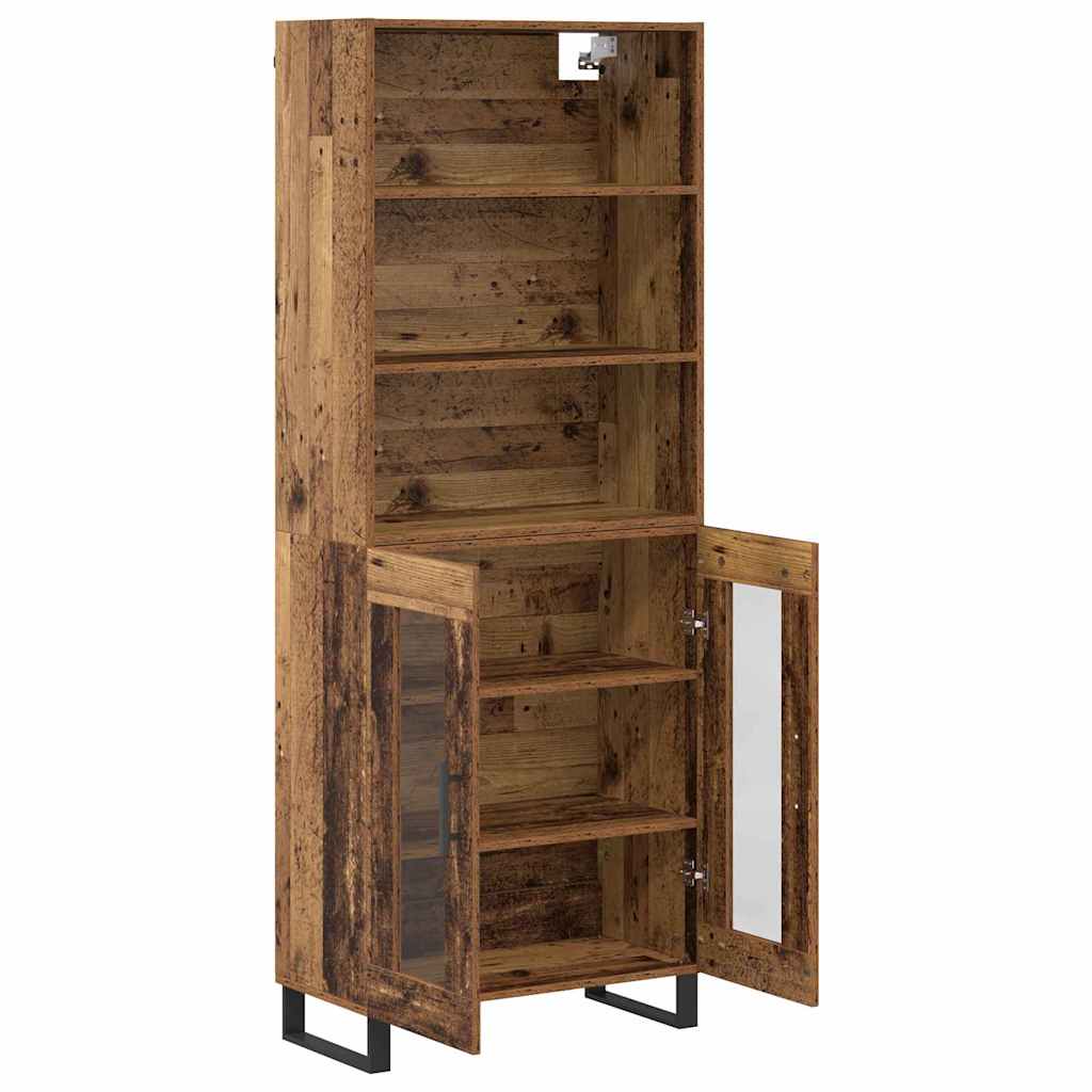 Highboard Altholz 69,5 x 34 x 180 cm Holzwerkstoff