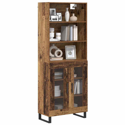 Highboard Altholz 69,5 x 34 x 180 cm Holzwerkstoff