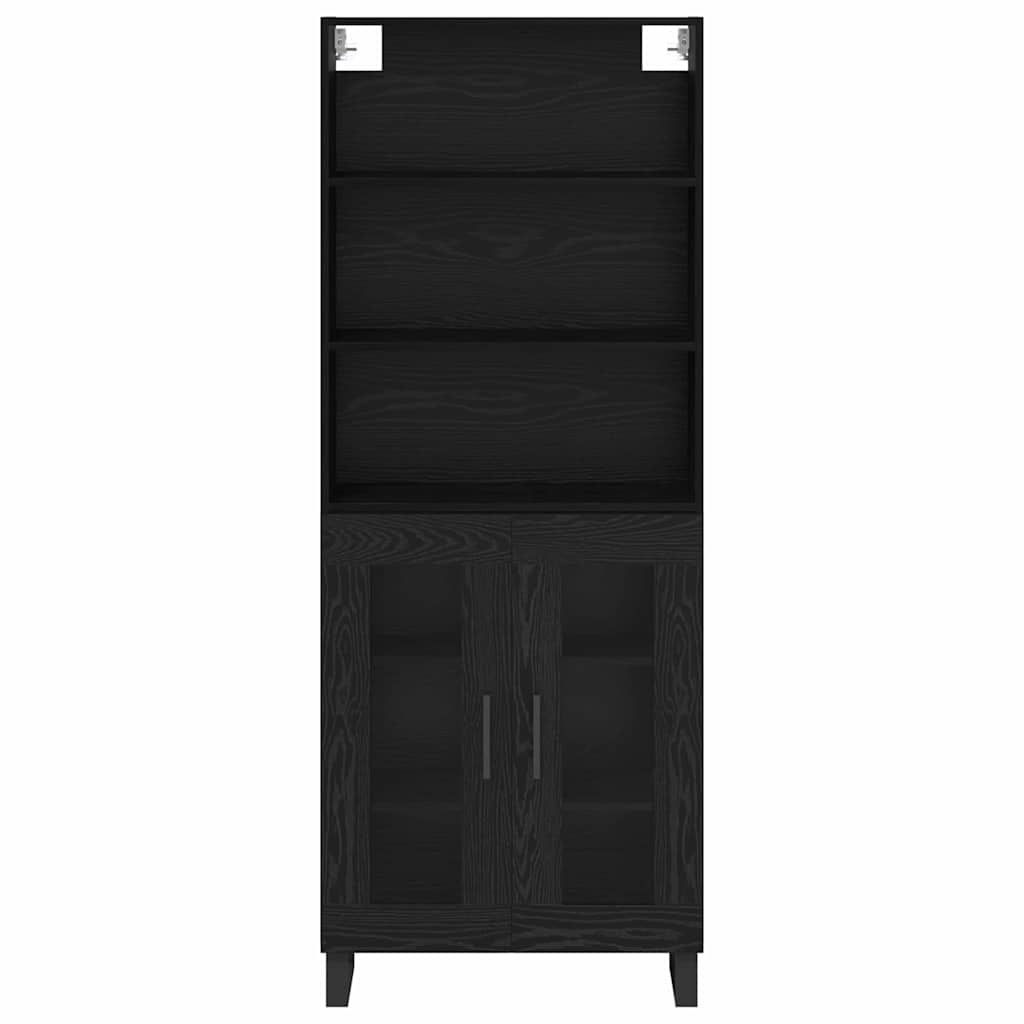 vidaXL Highboard Schwarz Eichen-Optik 69,5 x 34 x 180 cm Holzwerkstoff