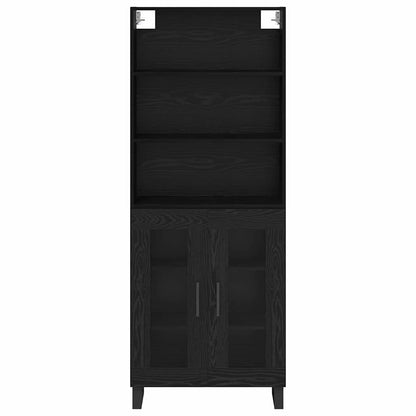 vidaXL Highboard Schwarz Eichen-Optik 69,5 x 34 x 180 cm Holzwerkstoff