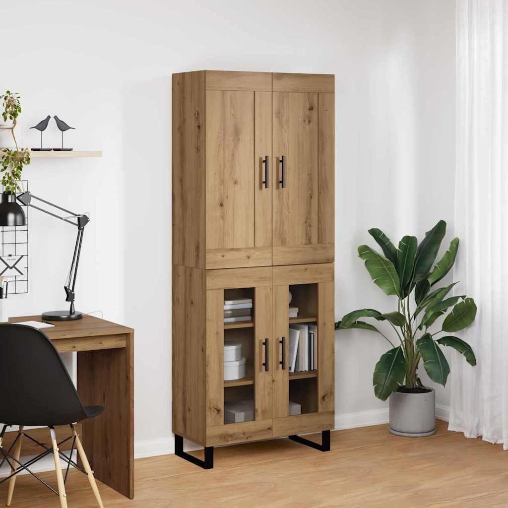 vidaXL Highboard Artisan-Eiche 69,5 x 34 x 180 cm Holzwerkstoff
