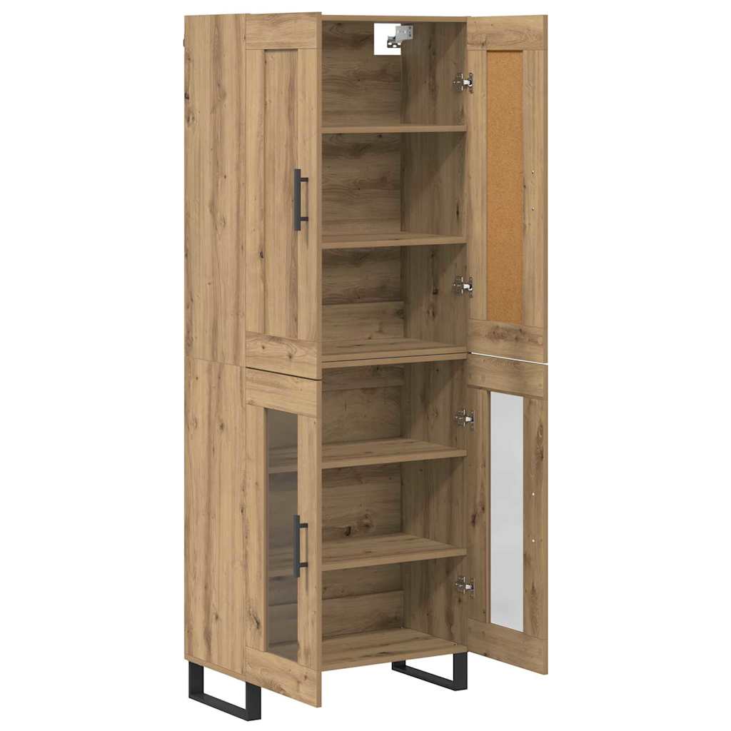 vidaXL Highboard Artisan-Eiche 69,5 x 34 x 180 cm Holzwerkstoff