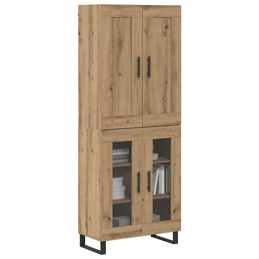 vidaXL Highboard Artisan-Eiche 69,5 x 34 x 180 cm Holzwerkstoff