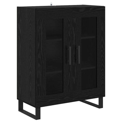 Highboard Schwarz Eichen-Optik 69,5 x 34 x 180 cm Holzwerkstoff