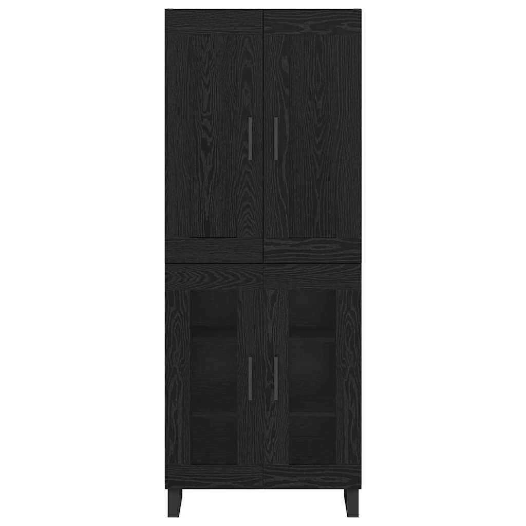 Highboard Schwarz Eichen-Optik 69,5 x 34 x 180 cm Holzwerkstoff