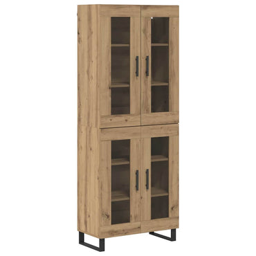 vidaXL Highboard 2 pcs Artisan-Eiche Engineered Wood und Glas