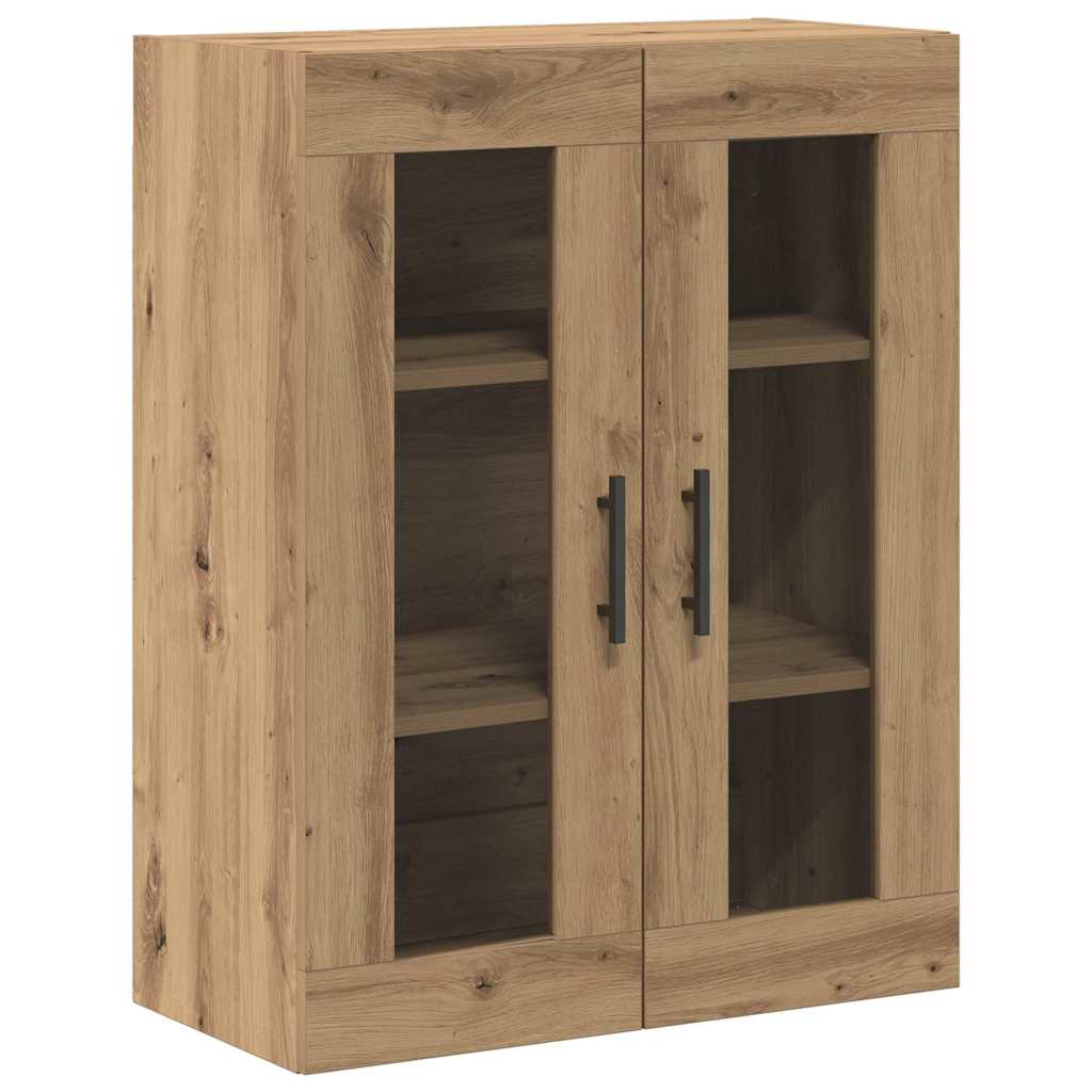 vidaXL Highboard 2 pcs Artisan-Eiche Engineered Wood und Glas
