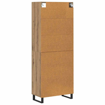vidaXL Highboard 2 pcs Artisan-Eiche Engineered Wood und Glas