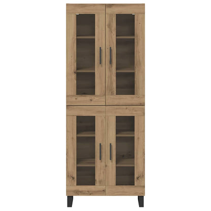 vidaXL Highboard 2 pcs Artisan-Eiche Engineered Wood und Glas