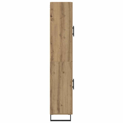 vidaXL Highboard 2 pcs Artisan-Eiche Engineered Wood und Glas