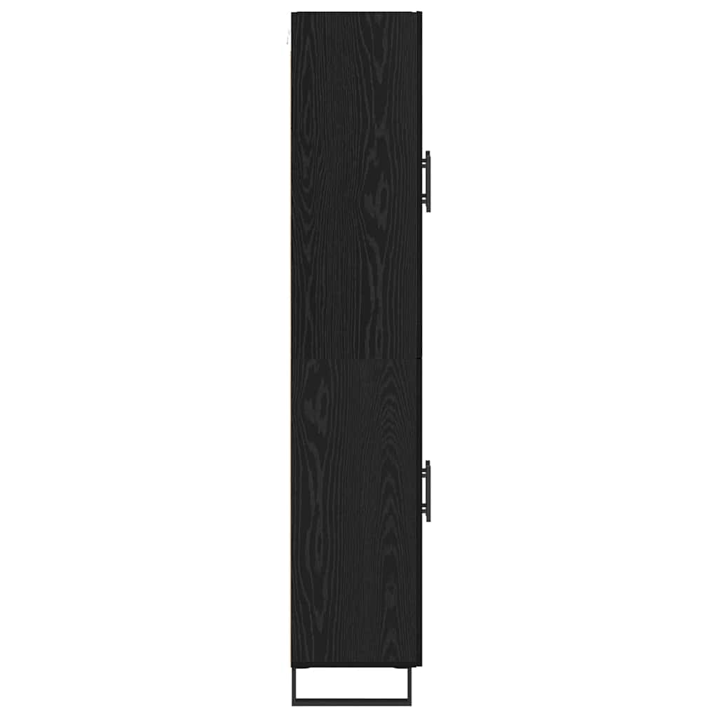 vidaXL Highboard 2 pcs Schwarz Eichen-Optik Engineered Wood und Glas