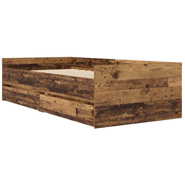 vidaXL Bettrahmen Altholz 90 x 200 cm Massives Kiefernholz