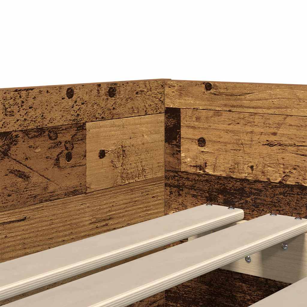 vidaXL Bettrahmen Altholz 90 x 190 cm Massives Kiefernholz