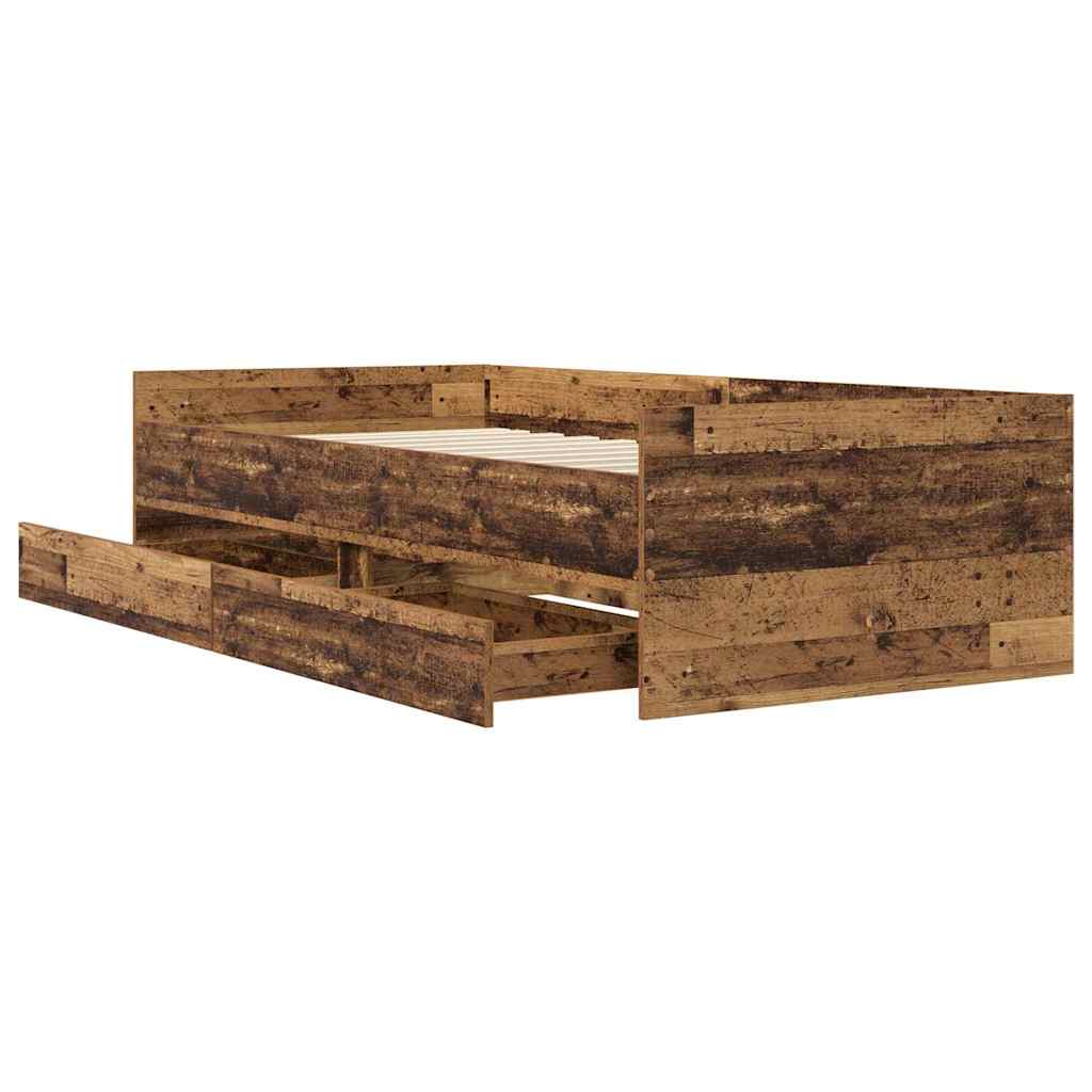 vidaXL Bettrahmen Altholz 90 x 190 cm Massives Kiefernholz
