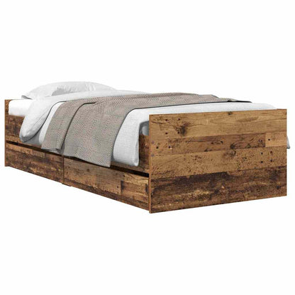 vidaXL Bettrahmen Altholz 90 x 190 cm Massives Kiefernholz