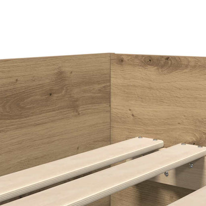 vidaXL Bettrahmen Artisan-Eiche 90 x 190 cm Massives Kiefernholz