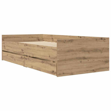 vidaXL Bettrahmen Artisan-Eiche 90 x 190 cm Massives Kiefernholz