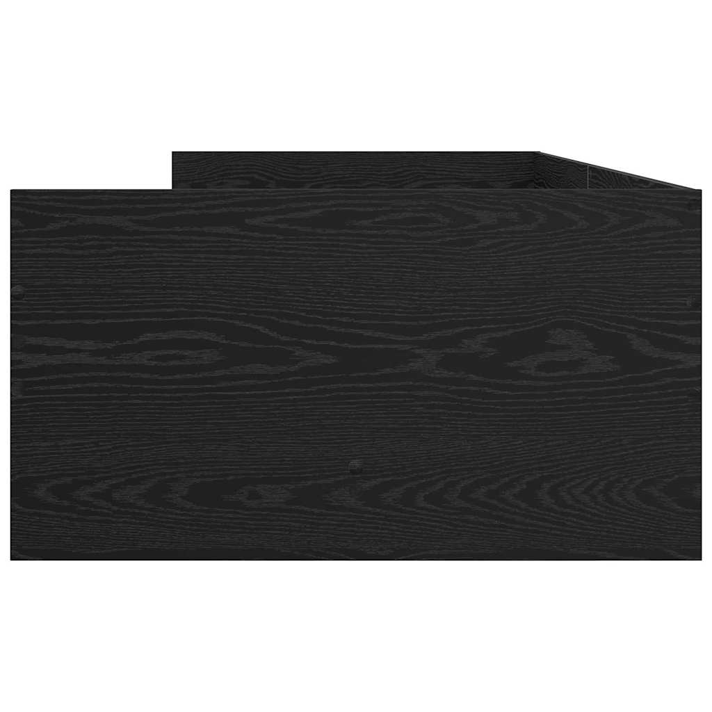 Bettrahmen mit Schubladen Schwarz Eichen-Optik 90 x 190 cm