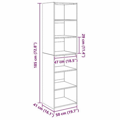 vidaXL Schrank Altholz 50 x 41 x 185 cm Holzwerkstoff