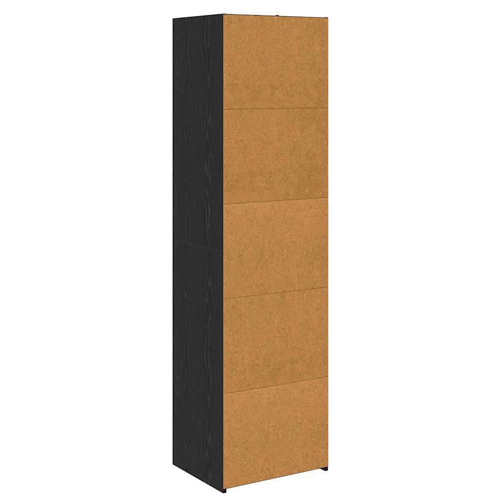 Schrank Schwarz Eichen-Optik 50 x 41 x 185 cm Holzwerkstoff