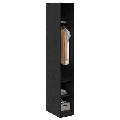 Kleiderschrank mit Regal Schwarz Eichen-Optik 50 x 30 x 200 cm
