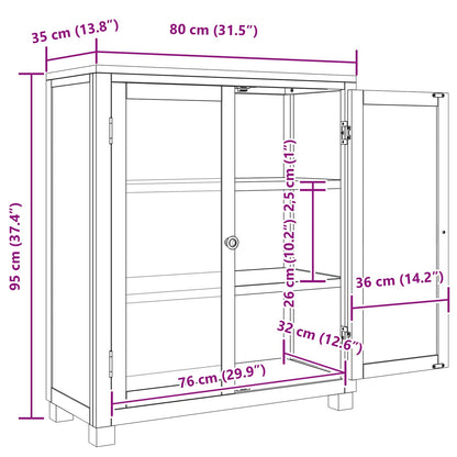 vidaXL Schrank mit Regal mit Tür Braun 80 x 35 x 95 cm Holzwerkstoff